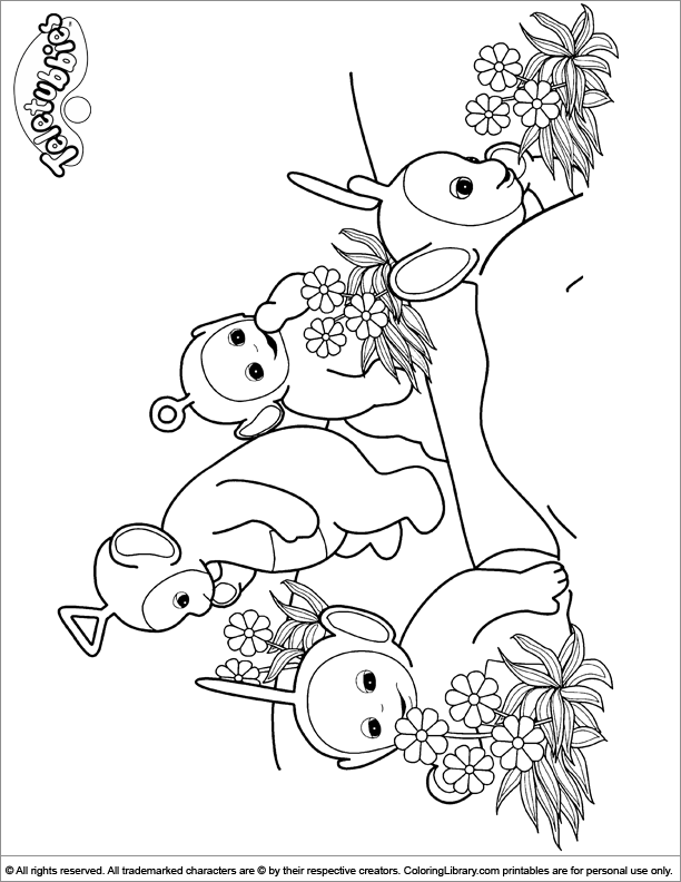 Teletubbies coloring book page for kids