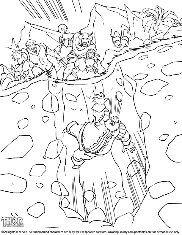 Thor coloring book picture