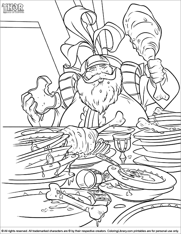 Thor colouring page