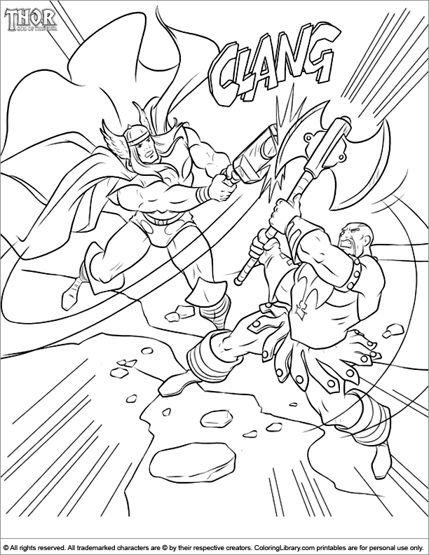 Thor coloring page for children