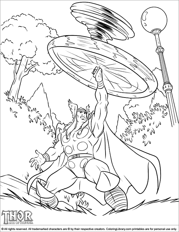 Thor printable coloring page for kids - Coloring Library