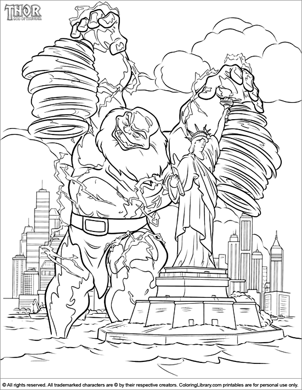 Thor coloring picture