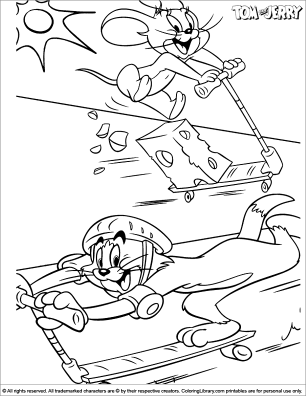 Tom and Jerry free coloring page