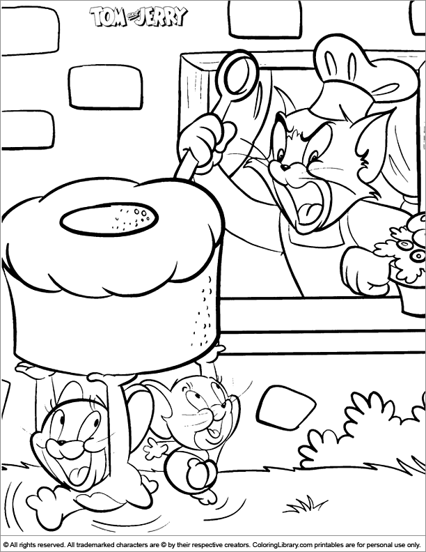 Tom and Jerry free printable coloring page