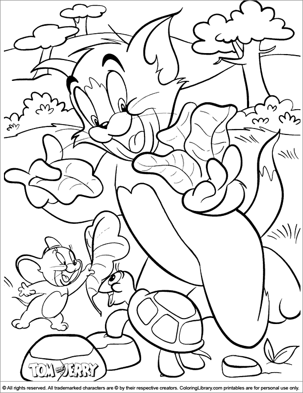 Tom and Jerry coloring sheet for kids