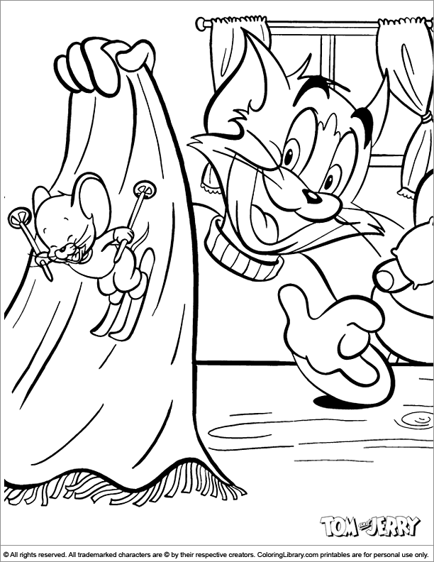 Tom and Jerry coloring picture for kids