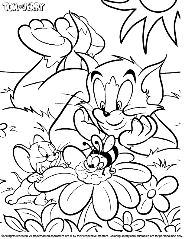 Tom and Jerry colouring in