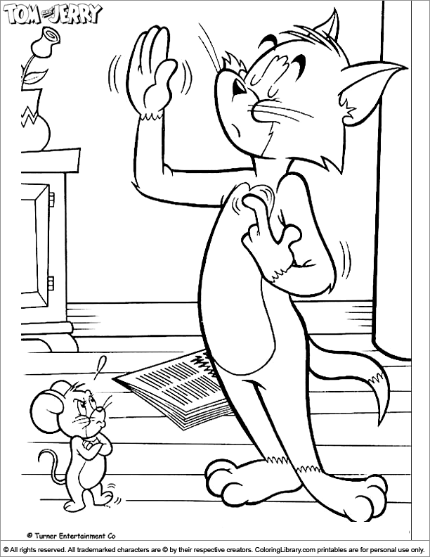Tom and Jerry coloring book page