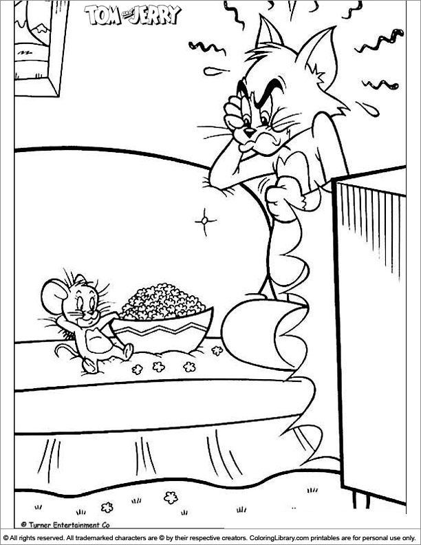 Tom and Jerry fun coloring page