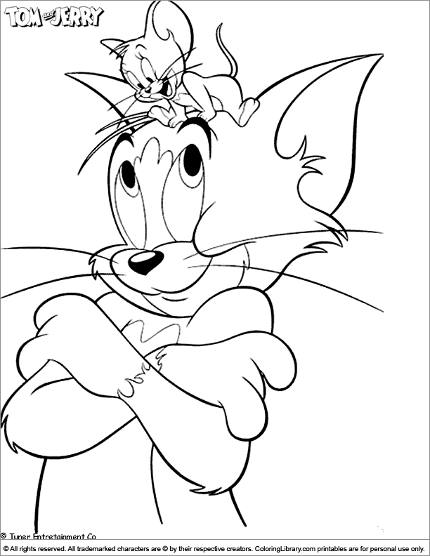 Tom and Jerry free coloring sheet