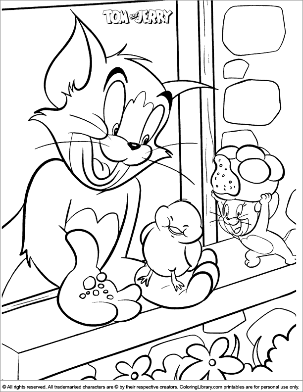 Tom and Jerry coloring book sheet