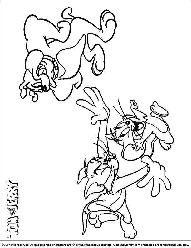 Tom and Jerry fun coloring sheet