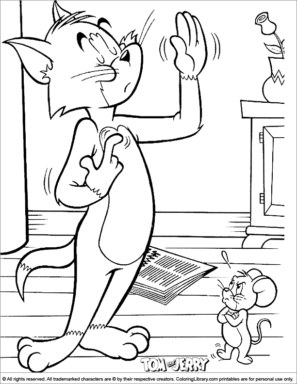 Tom and Jerry free coloring book page