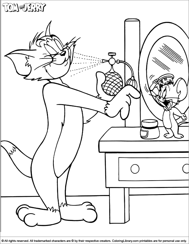 Tom and Jerry coloring book sheet