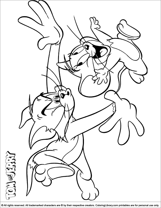 Tom and Jerry fun coloring picture