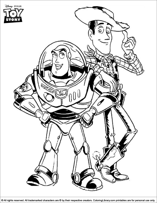 Toy Story coloring sheet for kids
