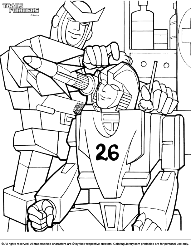Transformers coloring printout