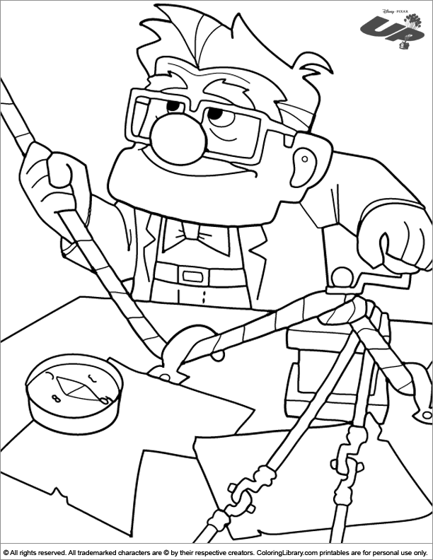 Up coloring printable