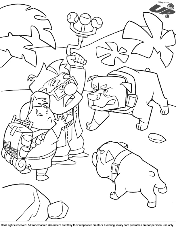 Up free coloring page for children