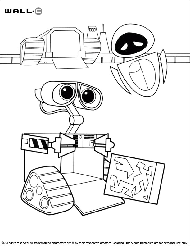 WALL E free coloring printable