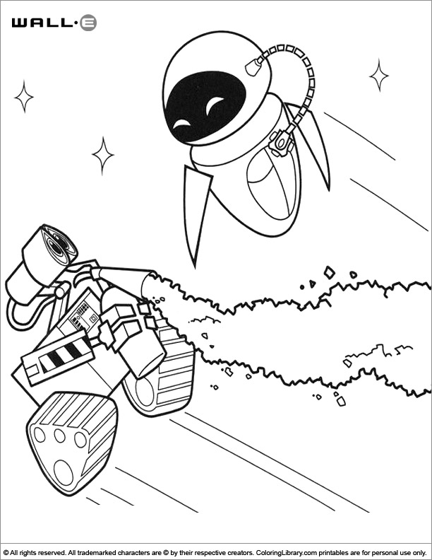 WALL E coloring page for kids