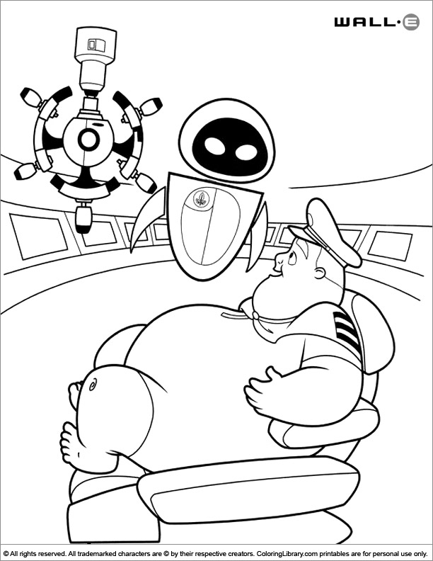 WALL E color page for kids
