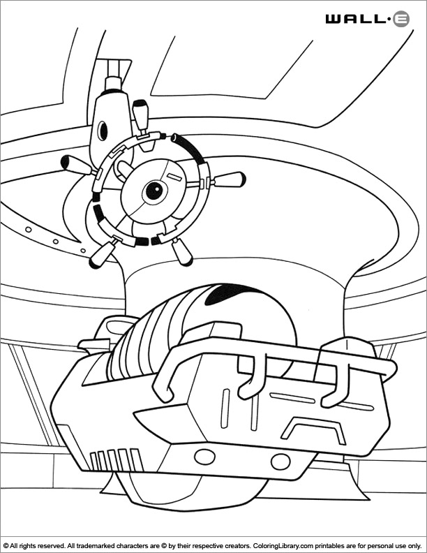 WALL E coloring sheet for kids