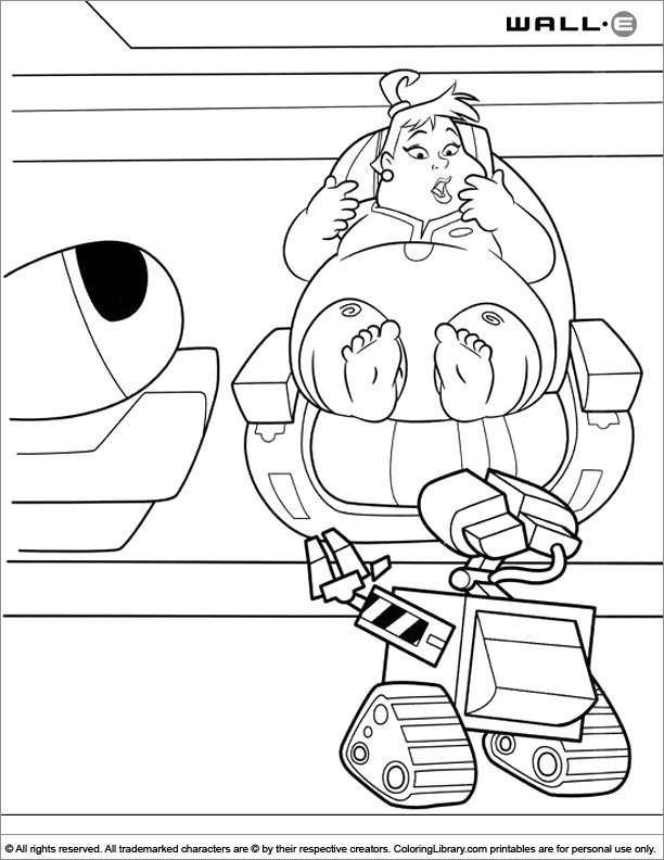 WALL E coloring picture for kids