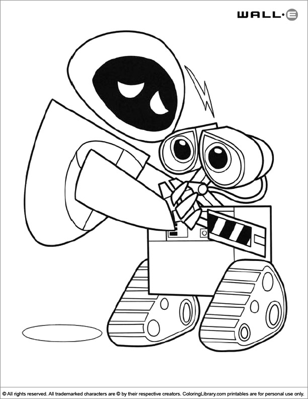 WALL E fun coloring page