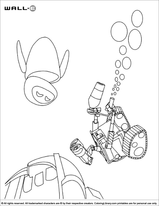 WALL E coloring book sheet