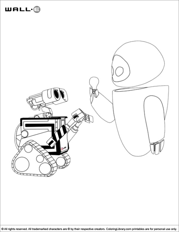 Cool WALL E coloring page
