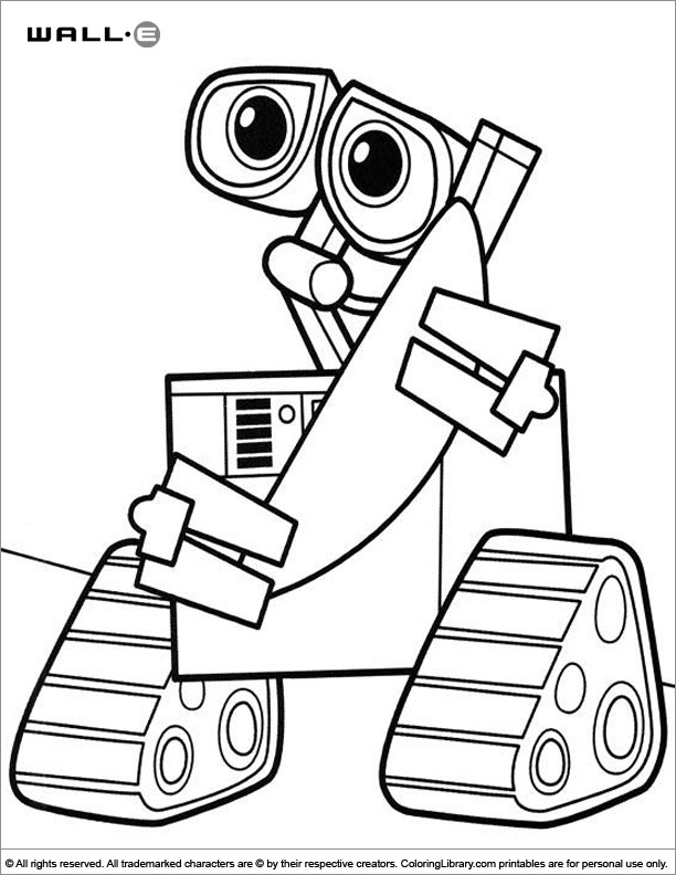 WALL E printable coloring page for kids