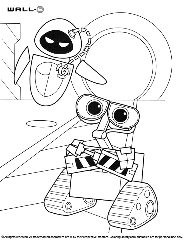 WALL E coloring printable for kids