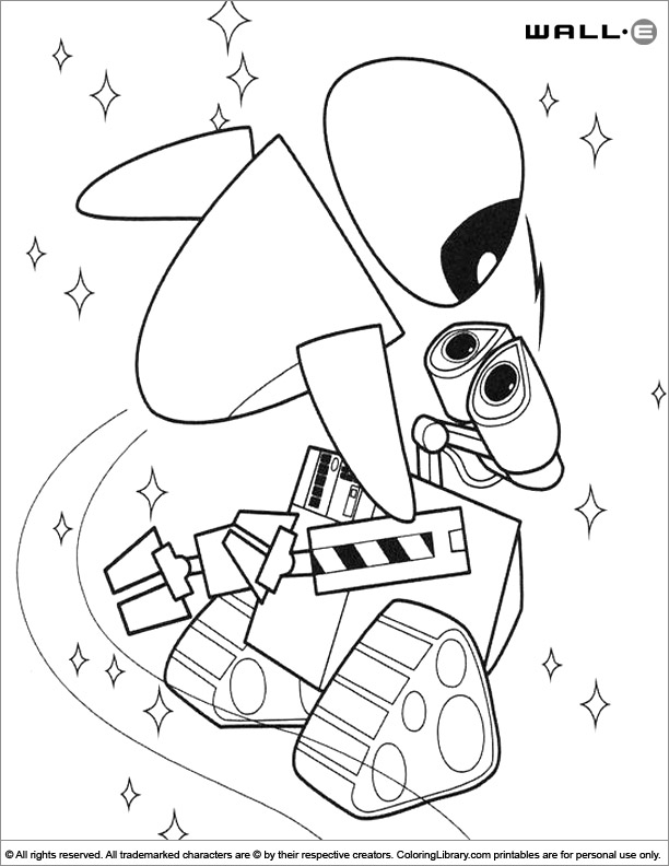 WALL E coloring page online