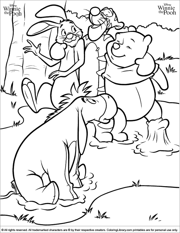 Winnie the Pooh coloring sheet to print
