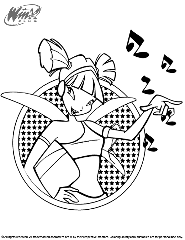 Winx Club colouring sheet for children