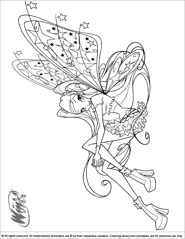 Winx Club free coloring book page - Coloring Library