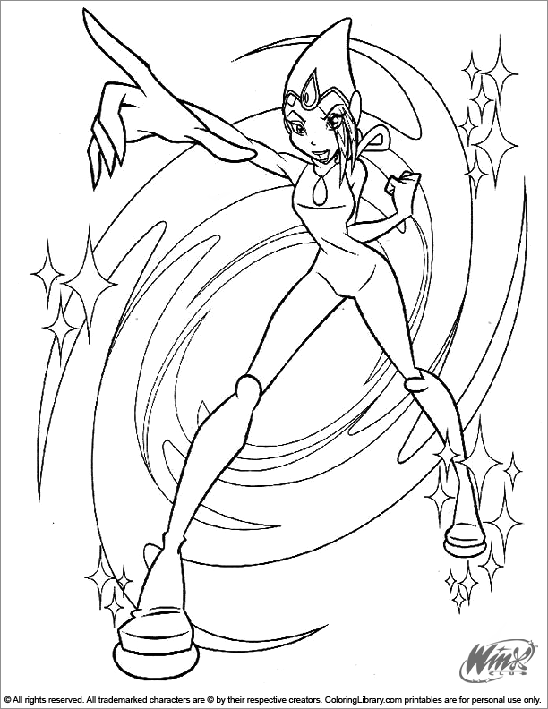 Winx Club picture to print and color
