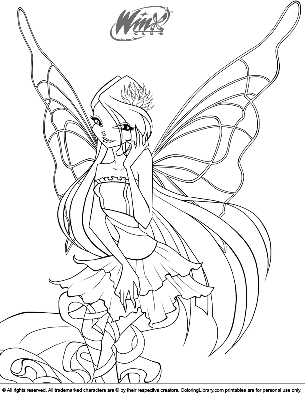 Winx Club colouring sheet for children