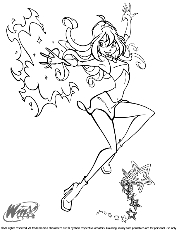 Winx Club coloring sheet for kids